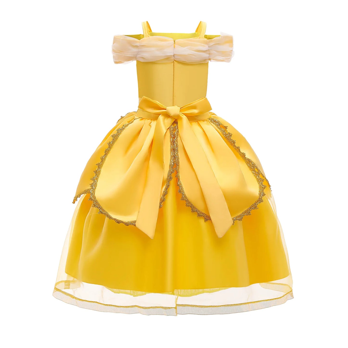 2025 Cosplay Belle Princess Dress Girls Dresses For Beauty and beast Party Clothing Magic stick crown Costume 3-12Y