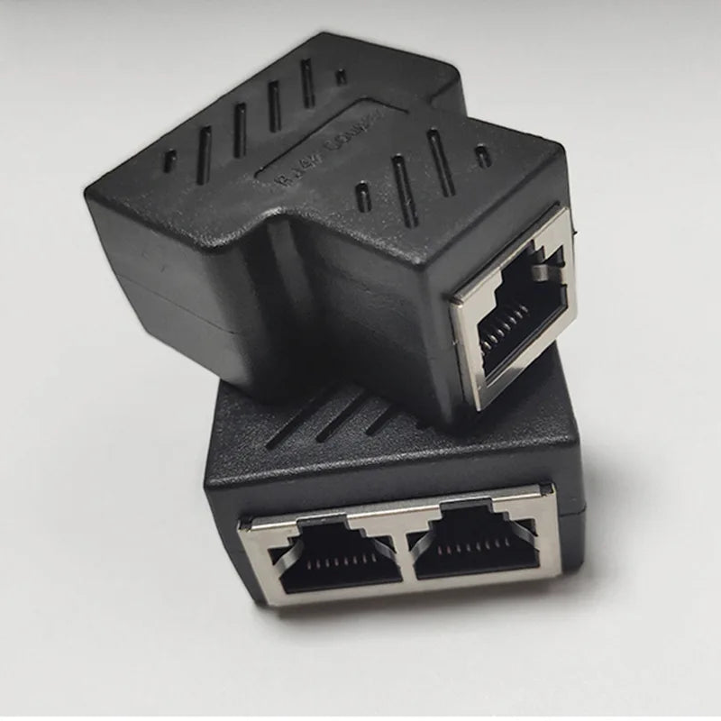 Network Rj45 Cable Port Network Cable Splitter Extender Plug Adapter Connector (8 Core) Split Into Two Splitter