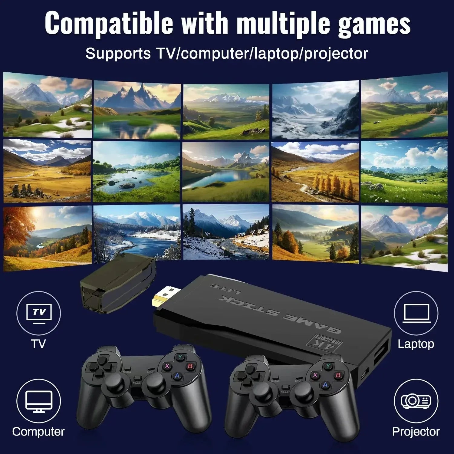 Consola de videojuegos M8 4K con 20.000 juegos integrados, mando inalámbrico, retro, portátil, para PS1, envío directo