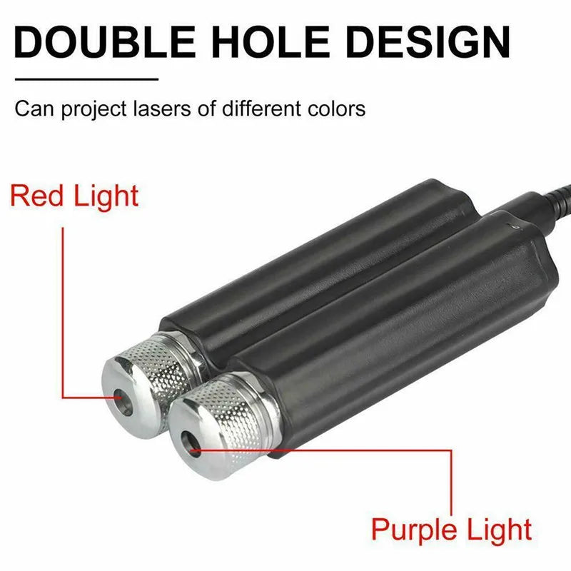 Lámpara de proyección de estrellas USB de 2 cabezales, luces decorativas LED ajustables para decoración de interiores de coche o boda, proyector de techo, luz nocturna 