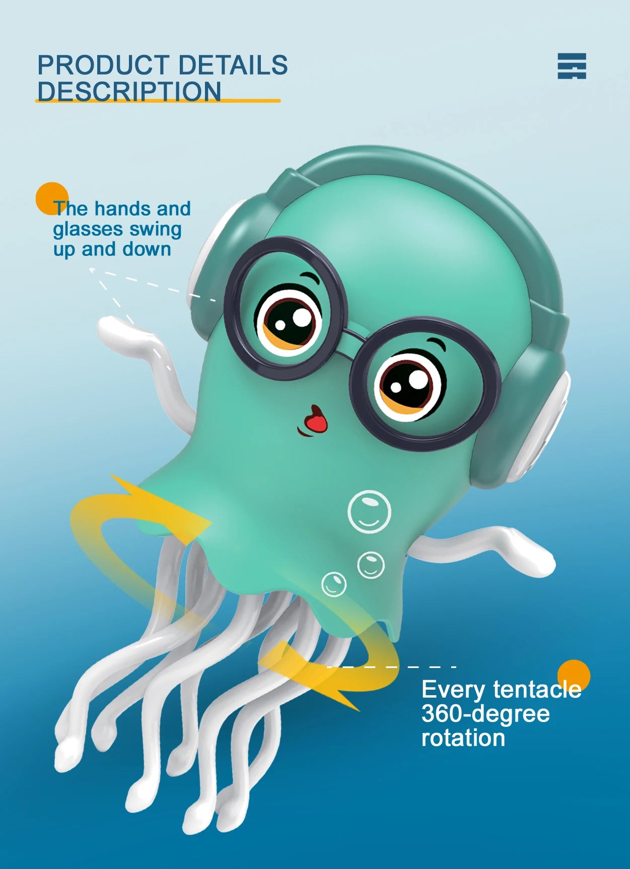 Dancing Octopus Kid Electronic Pet Toys Cartoon Interactive Development Moving Education Toddler Toy Gift Creative birthday gift