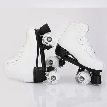 Adult Double Row Roller Skates Men and Women Flashing Four-Wheel Skates Fancy Skate Rink Professional Adult Skates
