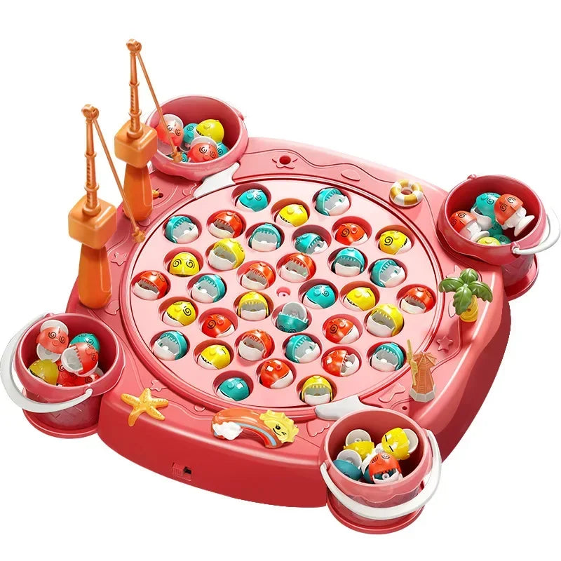 Kids Magnetic Fishing Play for Children Electric Fishing Toy Have Music Spinning Game Fish Rod Education Baby 3 Year Gifts