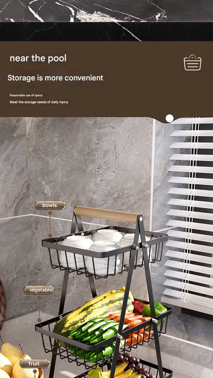 Double Layer Multifunctional Storage Basket, Desktop Shelf, Snack And Fruit Storage Table, With Two Layers Of Storage On Top