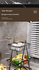 Double Layer Multifunctional Storage Basket, Desktop Shelf, Snack And Fruit Storage Table, With Two Layers Of Storage On Top