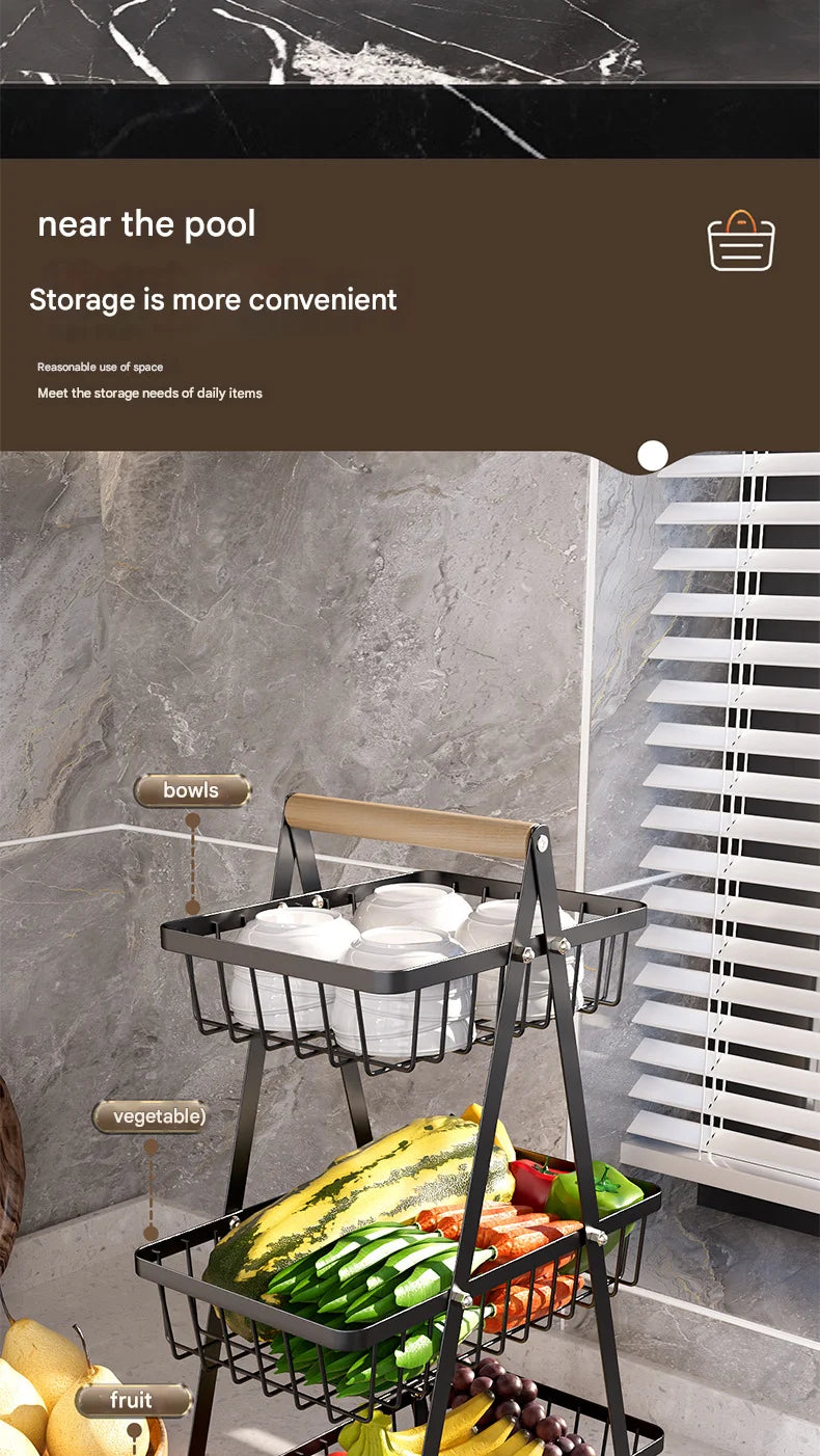 Double Layer Multifunctional Storage Basket, Desktop Shelf, Snack And Fruit Storage Table, With Two Layers Of Storage On Top