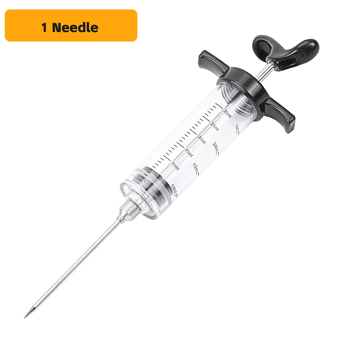 Turkey Injector Syringe - 3 Marinade Injector Needles, 1oz Meat Injector Syringe with Cleaning Brush, Easy to Use & Clean