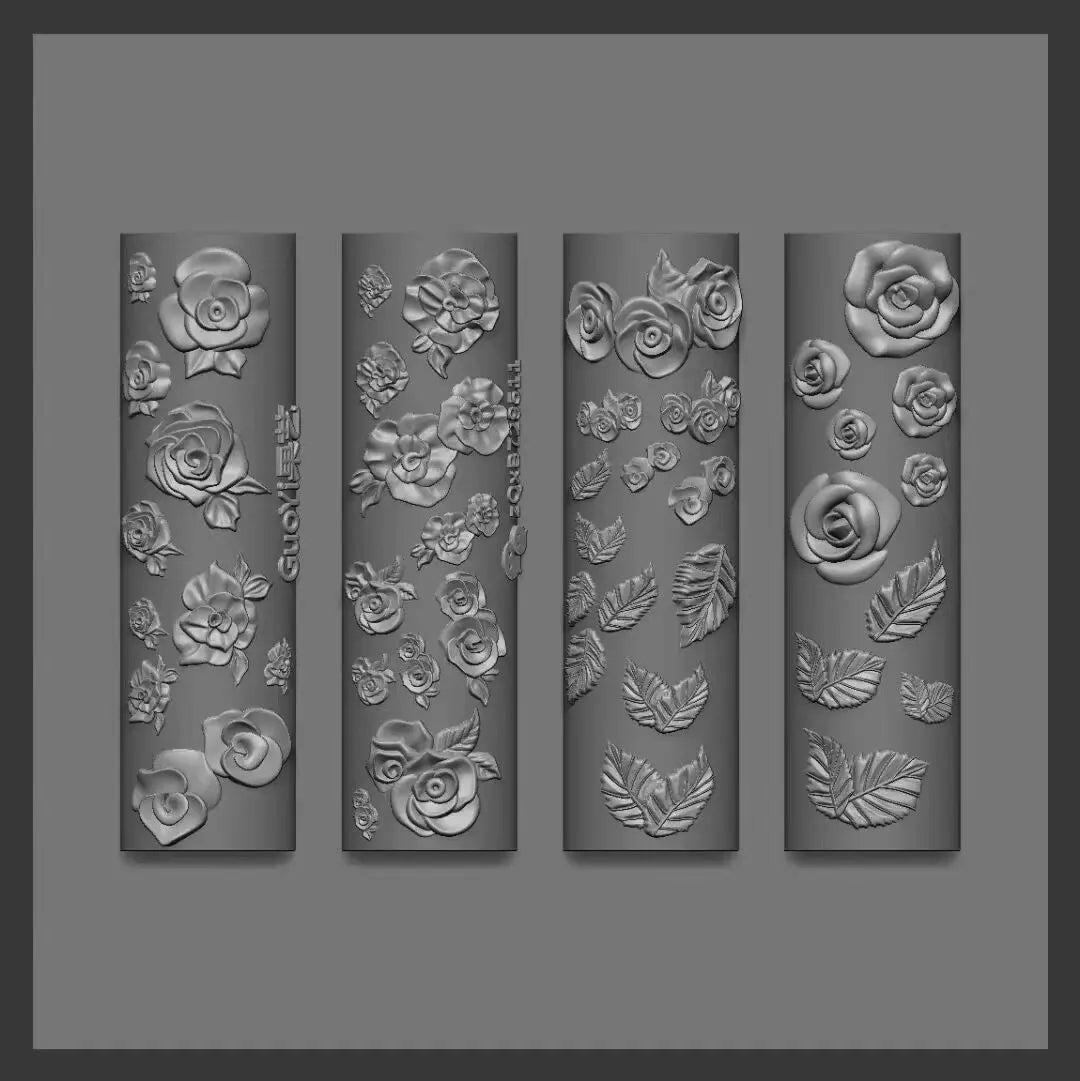 1pc Bowknot Candles Jellyfish Shell Rose Leaf  3D Acrylic Mold Nail Art Decoration Nails DIY Design Silicone  Nails Mold