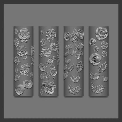 1pc Bowknot Candles Jellyfish Shell Rose Leaf  3D Acrylic Mold Nail Art Decoration Nails DIY Design Silicone  Nails Mold