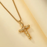 2024 New Luxurious Spoon Necklace Retro Snake Around Cross Stainless Steel Hollow Pendant Fashion Jewelry for Woman Man