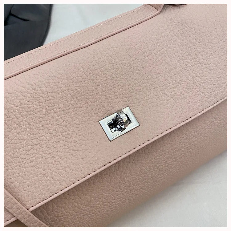 Casual Large Capacity Lychee Pattern Single Shoulder Slant Cross Bag Versatile Underarm Bag Simple Stylish Tote Bag