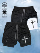 Quick-Dry Men's Training Shorts Elastic Waistband Drawstring Breathable Moisture-Wicking Athletic Shorts