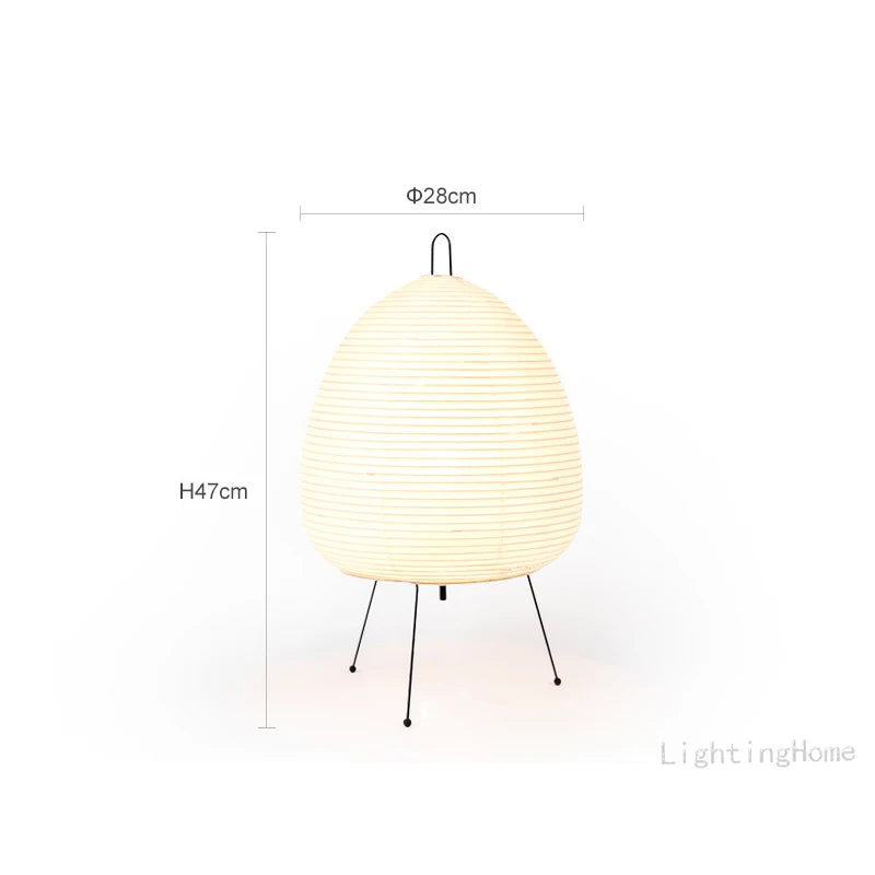 Lámpara de mesa de diseño japonés Akari wabi-sabi Yong, lámpara de papel de arroz impresa, decoración de escritorio para dormitorio, lámpara de mesa, envío directo