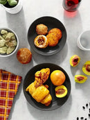 4/16/24pcs Reusable plastic tableware set, including plates, bowls and cups. Suitable for family picnics and school supplies