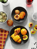 4/16/24pcs Reusable plastic tableware set, including plates, bowls and cups. Suitable for family picnics and school supplies
