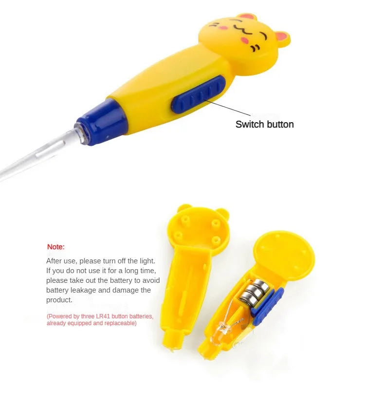 Baby Care Ear Cleaner LED Flashlight Earpick Remove Ear Wax Ear Curette Hygiene Ear Cure Ear Cleaning Tools
