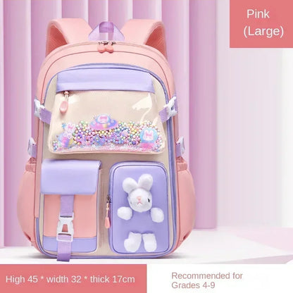 Mochila escolar ligera Kawaii para niñas de primaria 2025, impermeable, colorida, de viaje, ideal como regalo.