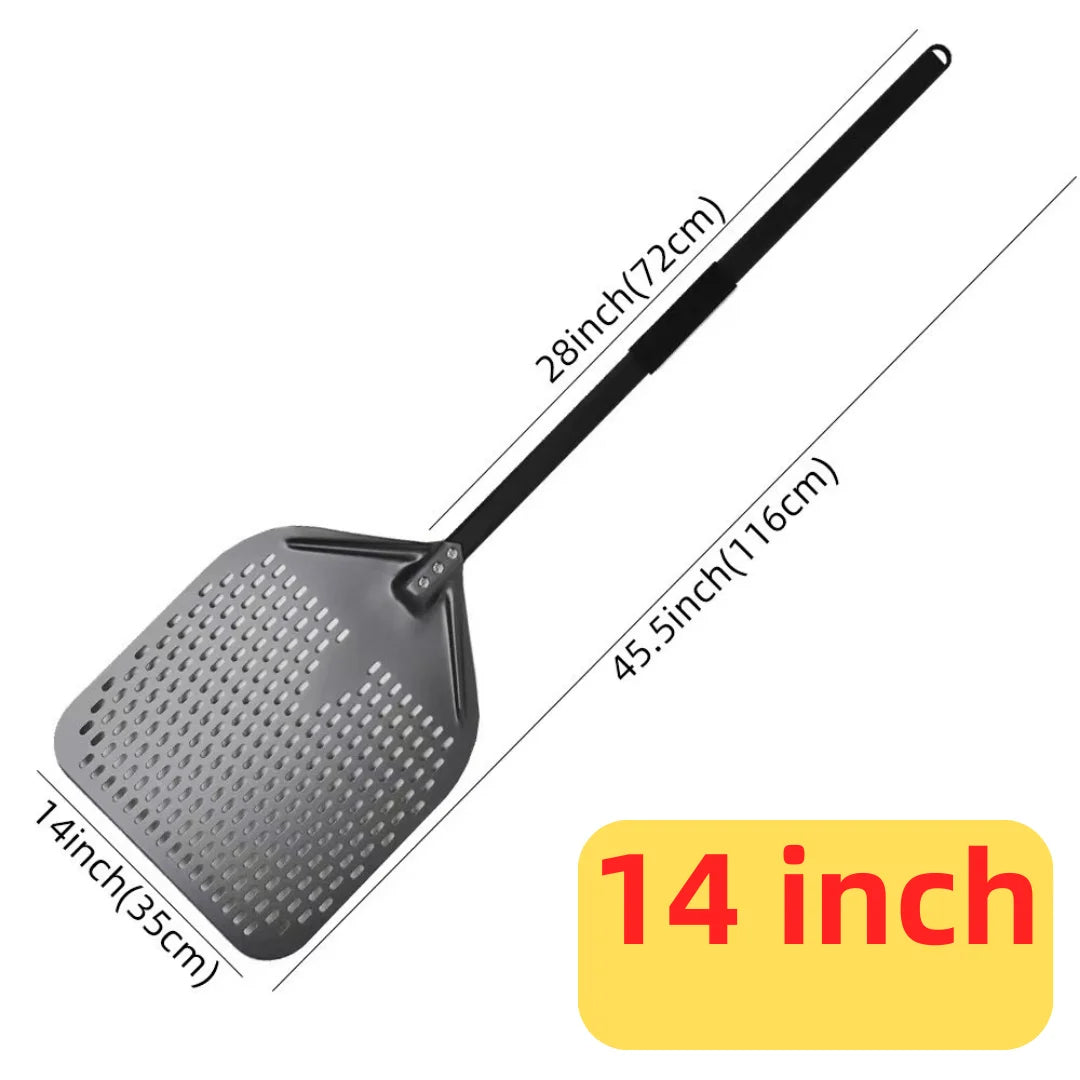 6&12 13 14  Inch Pizza Perforated Shovel Paddle Pizza Oven Turning Peel Hard  Anodized Pizza  Baking Kitchen Tool Spatula