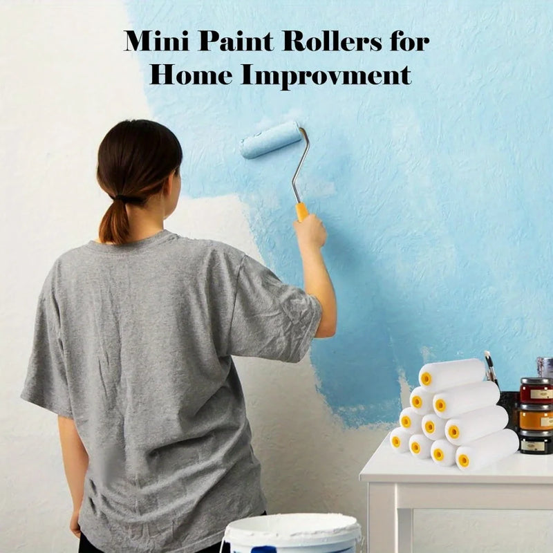 10 pcs Sponge Paint Roller Small Mini White Durable Foam Paint Roller Covers Replacement Paint Roller Nap Art Sets Painting