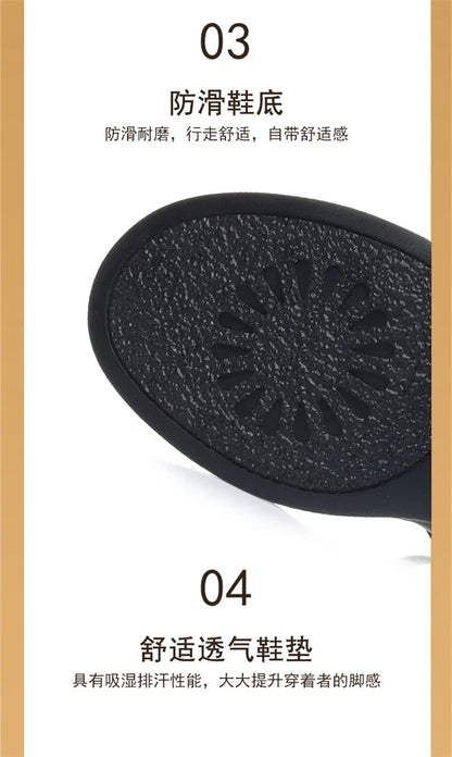 Women Shoes 2024 New Fashion Retro Round Toe Soft Leather Casual Mary Jane Shoes Shallow Mouth Waterproof Platform Shoes