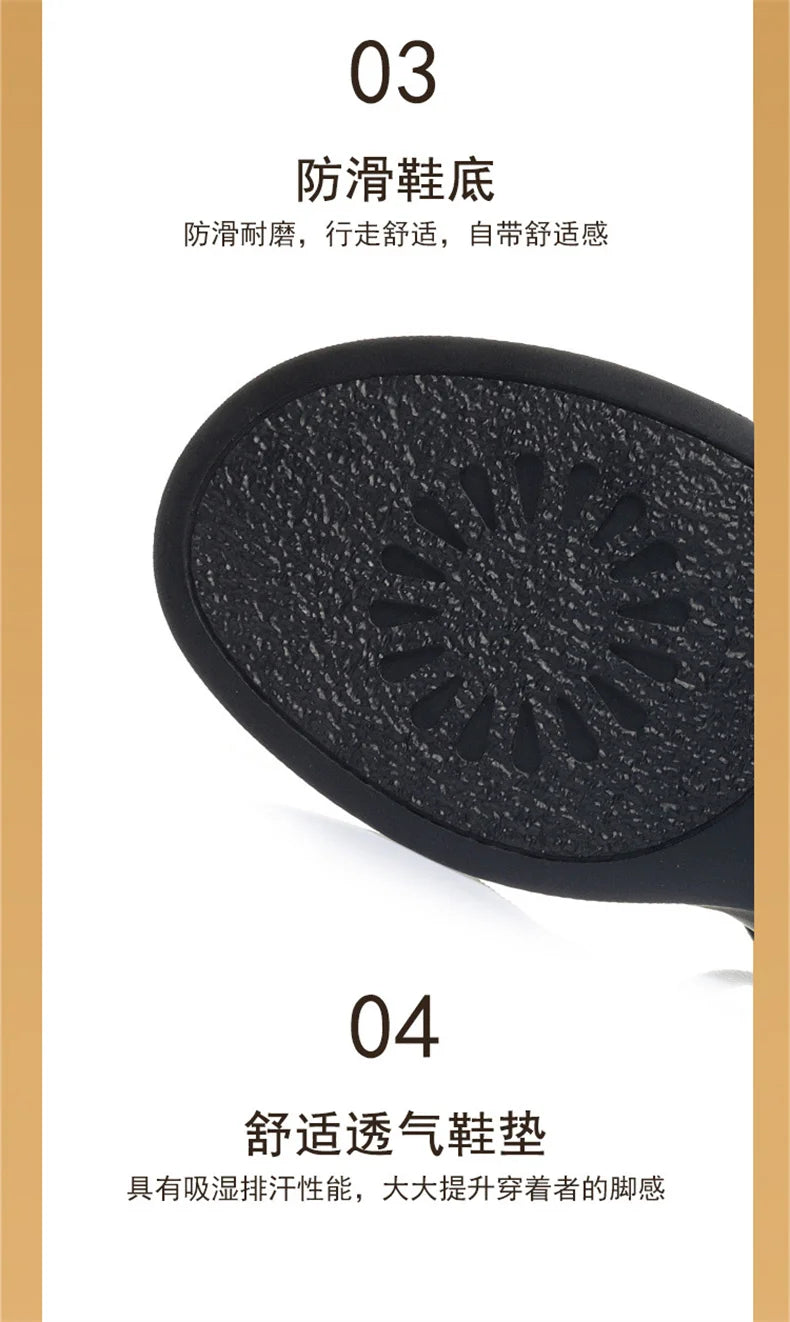 Women Shoes 2024 New Fashion Retro Round Toe Soft Leather Casual Mary Jane Shoes Shallow Mouth Waterproof Platform Shoes