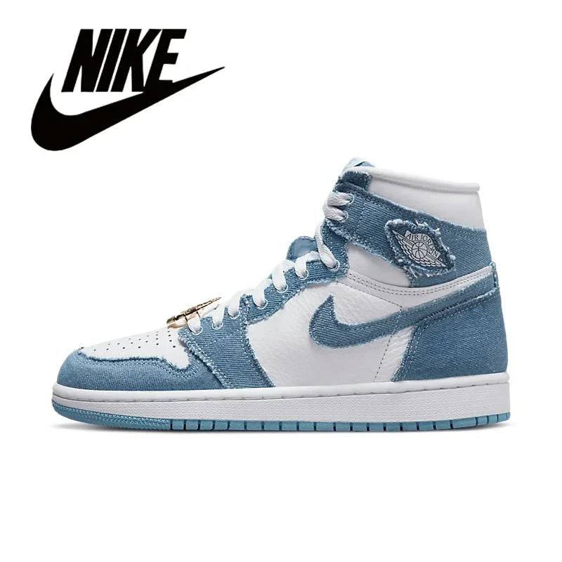 Nike Men's Shoes Air Jordan 1 High AJ1 White Black High Top Retro Basketball Shoes