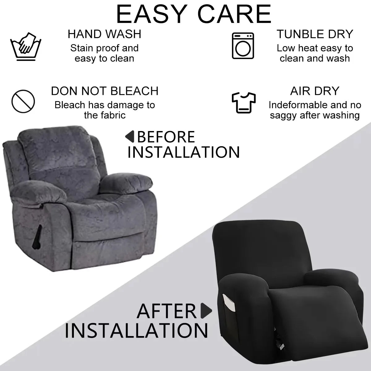 Elastic Recliner Sofa Cover Printed Slipcover Chair Sofa Protector Relax Armchair Stretch Couch Covers For Living Room