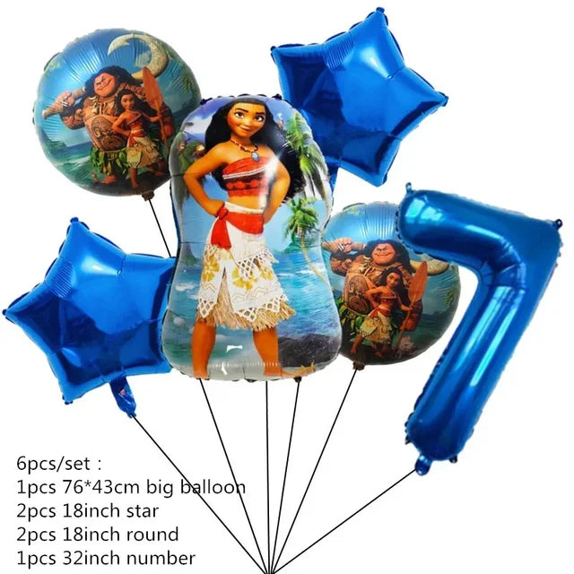 Talheres descartáveis de Tema Moana para Crianças, Copo e Prato, Suprimentos de Decoração para Meninas, Festa de Casamento, Aniversário, Novo