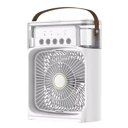 3 In 1 Summer Cooling Fan Portable Desktop Humidifier USB Mini Air Conditioners Night Light Water Mist For Home Or Office