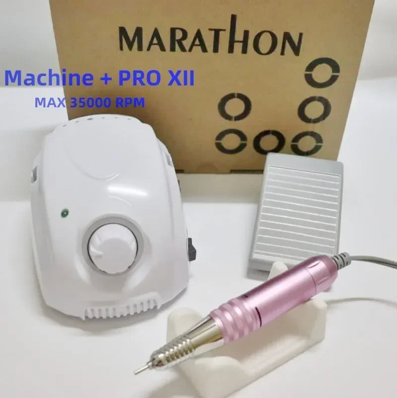 Lixadeira elétrica para unhas Marathon-Champion 3 PRO XII (35K/40K) – Micromotor STRONG 210 para alongamento e design de unhas