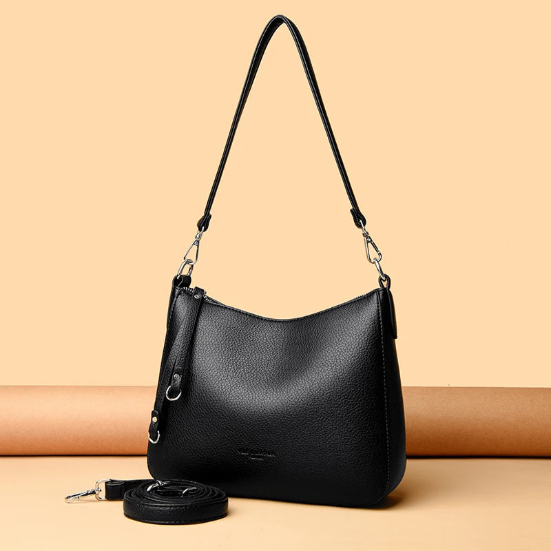 Genuine Brand Women's Soft Leather Shoulder Bags Luxury Designer Crossbody Bags Ladies Casual Tote Bag Messenger Commuting Sac