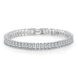 Real 3MM D VVS Moissanite Tennis Bracelet Passes Diamond Sparkling Test Solid S925 Jewelry Wedding Women Gift