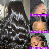 Peruca lace frontal cabelo humano ondeulado body wave - renda HD transparente pre - plucked