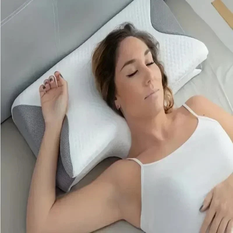 Sleep Memory Pillow Butterfly Memory Foam Neck Pillows Contoured Sleep For Neck Pain Relief Stomach Support Comfortable Pillow