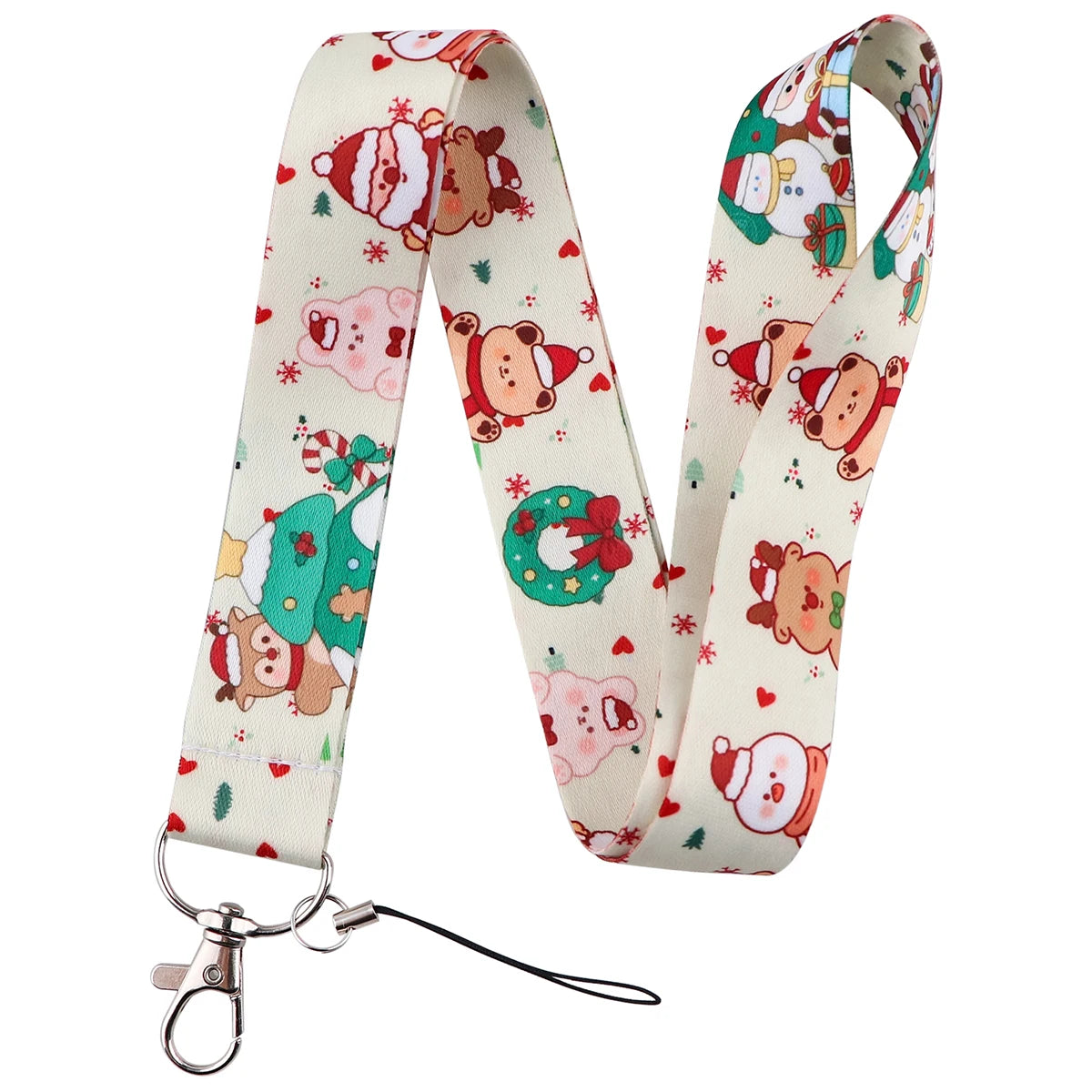 Christmas Lanyard Santa Claus Neck Strap for Key ID Card Cellphone Straps Badge Holder DIY Hanging Rope Neckband Accessories
