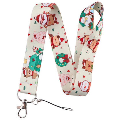 Christmas Lanyard Santa Claus Neck Strap for Key ID Card Cellphone Straps Badge Holder DIY Hanging Rope Neckband Accessories