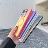 Luxury Glitter Laser Gradient Colorful Magnetic for Magsafe Case for Xiaomi 14T Pro Wireless Charge Shockproof Cover