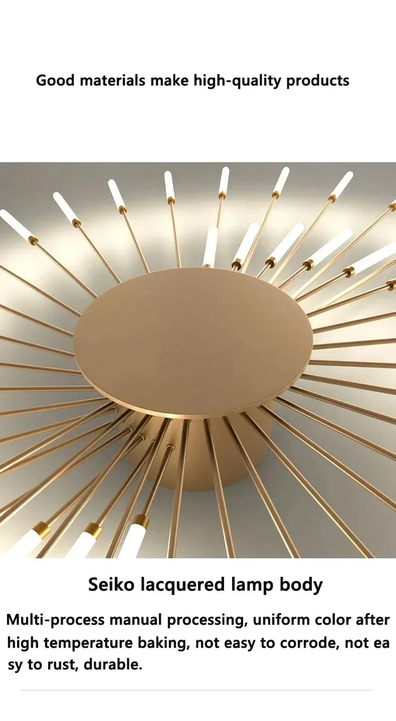 Lámpara de techo LED moderna para sala de estar, comedor, dormitorio, diseño de fuegos artificiales nórdicos, decoración del hogar, iluminación interior