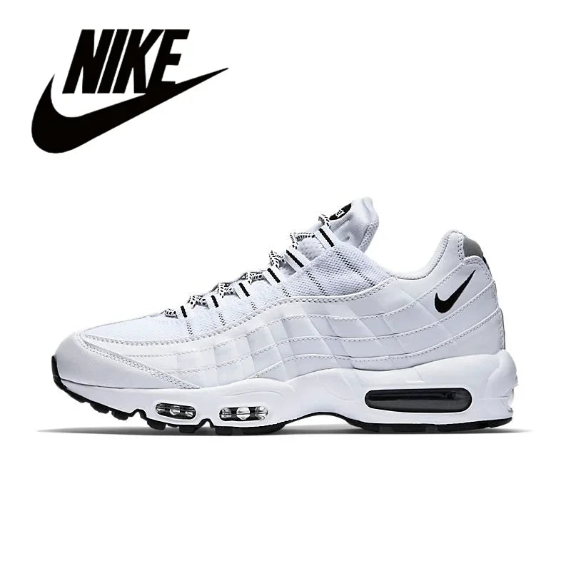 Nike Air Max 95 Unisex Trendy Retro Anti slip Wear-resistant Comfort Fabric Running Shoes GS/Black Warrior