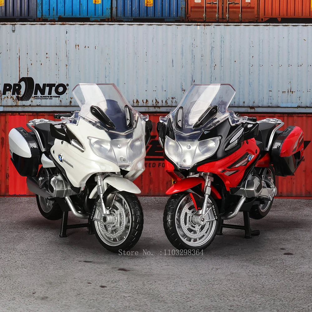 MSZ 1:18 BMW R1250 RT Police Motorcycle Alloy Model Static Die Casting Model Children's Toy Car Motorcycle Model Collection Gift
