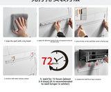 Gunmetal Space Aluminum Kitchen Storage Rack - No-Drill Wall Mounted Multi-Functional Organizer for Spice Jars and Knives