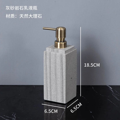 Nordic natural grey marble bathroom accessories Soap dispenser cotton swab jar tissue box soap dish tray bathroom decoration