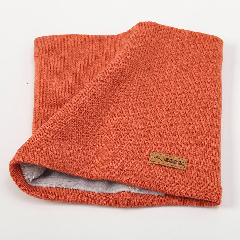 Bufanda cálida de invierno 2023 para mujer, de punto, con anillos de felpa, lisa, para hombre y mujer.