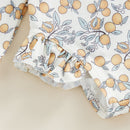 Kids Baby Girl Summer Swimwear Floral Print Backless Ruffles Long Sleeve Bodysuit Bathing Suit Girls Beachwear 0-4 Years