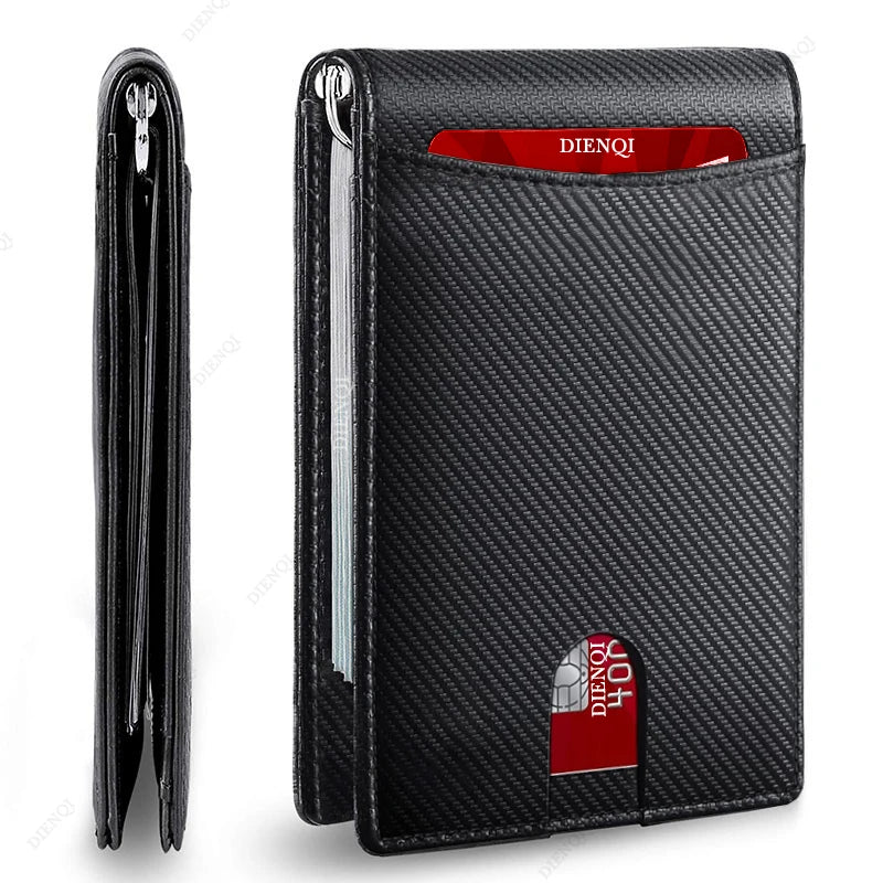 RFID Credit Card Holder Men Wallets Money Clip Luxury Slim Thin Mini Wallet Male Small Short Purse Minimalist Billfold Wallet