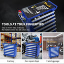 2025 New Blue 7-Layer Metal Toolbox with Key Locking System & Wheels - Durable, Multi-Functional Storage Cart