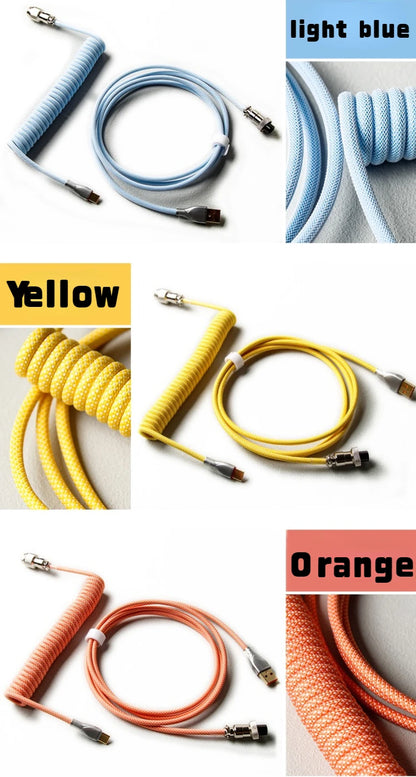 Coiled cable type C Mechanical keyboard wire USB keyboard cable  mechanical keyboard Aviator Desktop Computer Aviation Connector