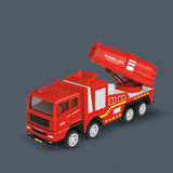 Children Fire Truck Pull Back Toys Fire Telescopic Ladder Truck Inertia Car Fire Rescue Water Tanker Model Boys Birthday Gift