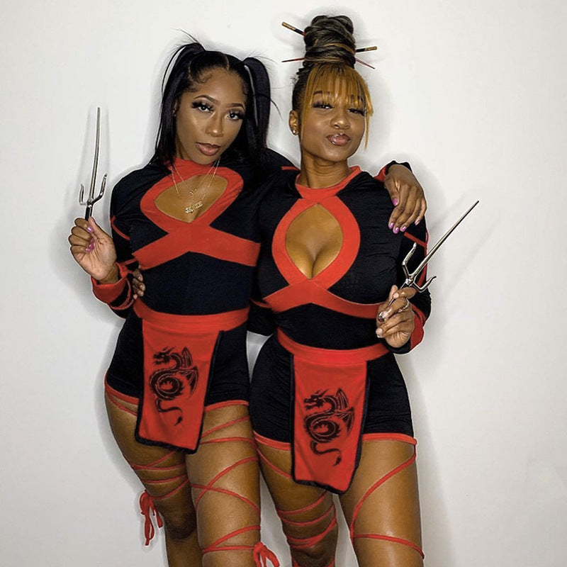 Ninja Cosplay Anime Halloween Costume for Women Adult Cosplay Dragon Ninja Warrior Costume