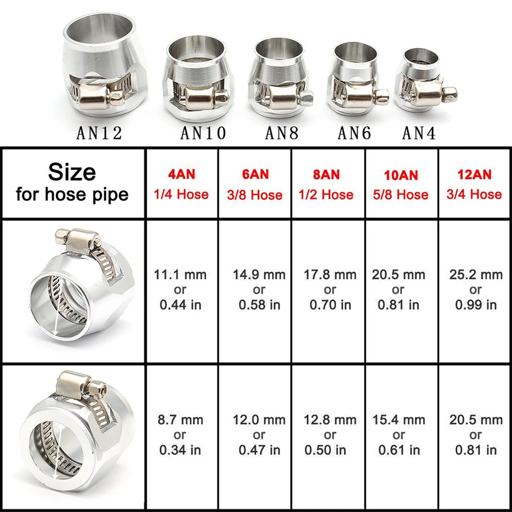 4pc an4 an6 an8 an10 an12 braçadeira de acabamento de mangueira de carro radiador modificado clipe de tubo de combustível fivela universal braçadeiras de mangueira finalizador de extremidade de óleo